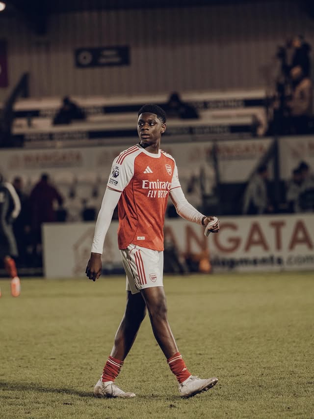 Ife Ibrahim with Arsenal (Photo via Ibrahim on Instagram)