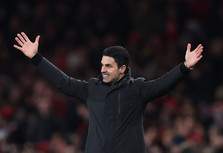 Arsenal Manager Mikel Arteta during the Premier League match between Arsenal and Manchester United at Emirates Stadium on January 25, 2026 in Londo...