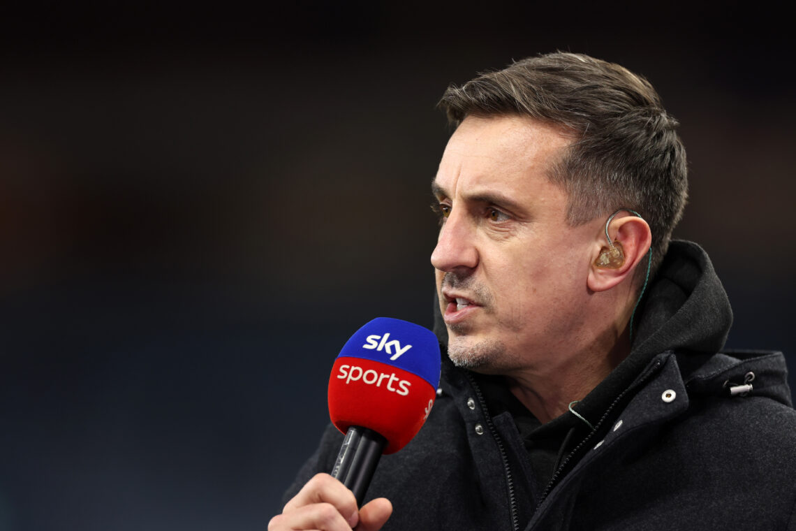 BIRMINGHAM, ENGLAND - DECEMBER 22: Gary Neville, Sky Sports presenter ahead of the Premier League match between Aston Villa and Sheffield United at...