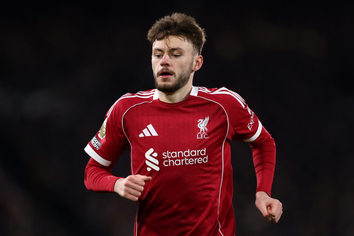 LONDON, ENGLAND - JANUARY 04: Conor Bradley of Liverpool during the Premier League match between Fulham and Liverpool at Craven Cottage on January ...