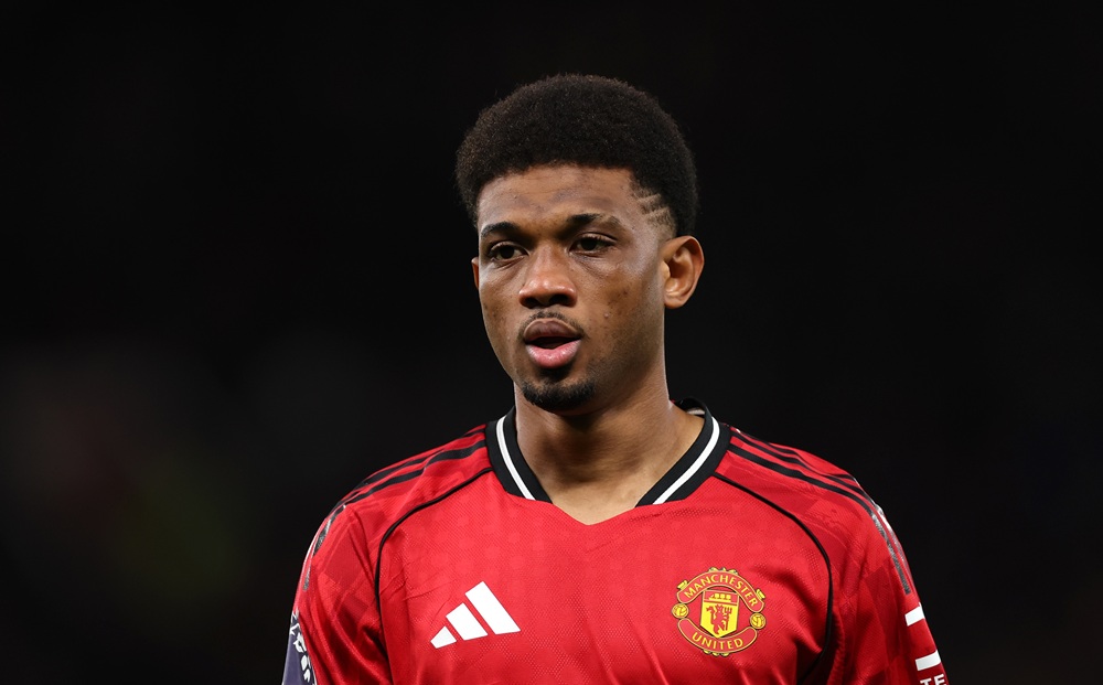 Amad Diallo of Manchester United looks on during the Premier League match between Manchester United and Bournemouth at Old Trafford on December 15, 2025 in Manchester, England. (Photo by Stu Forster/Getty Images)