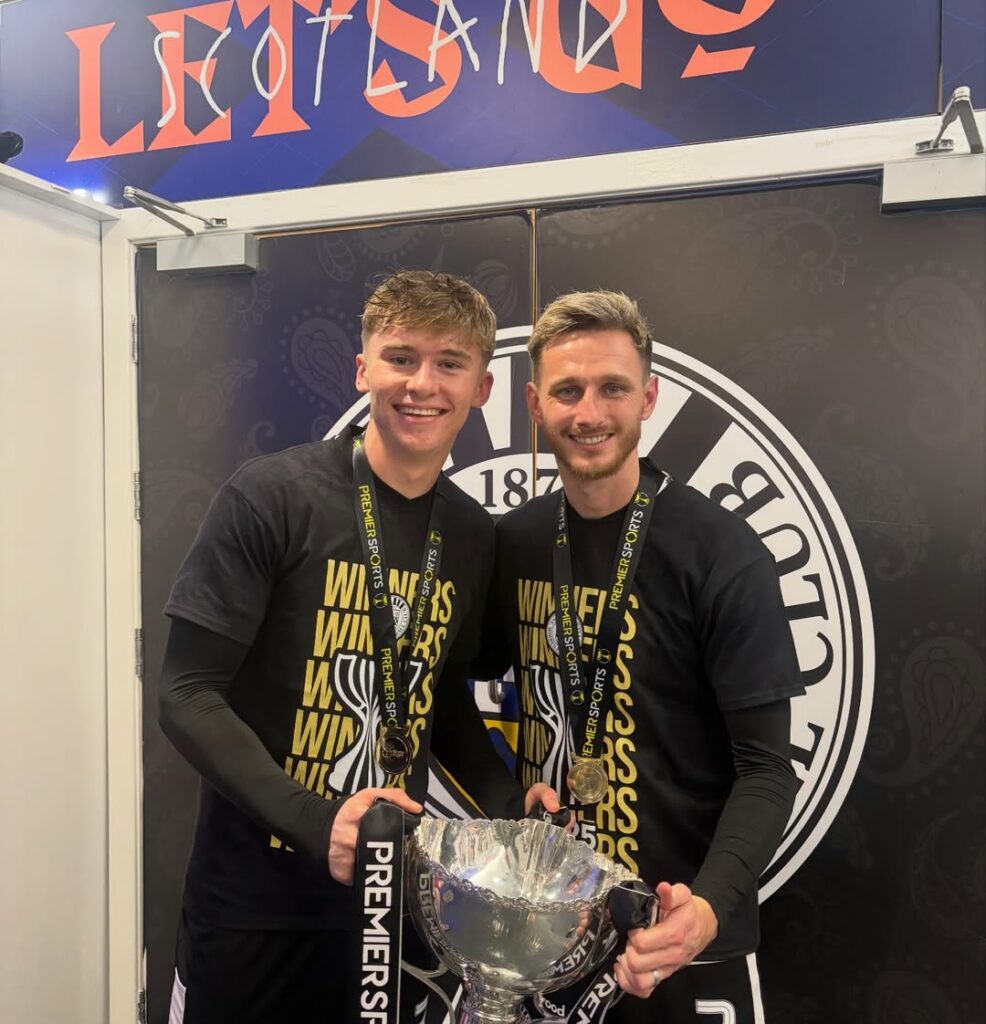 Evan Mooney with the Scottish League Cup trophy (Photo via Mooney on Instagram)