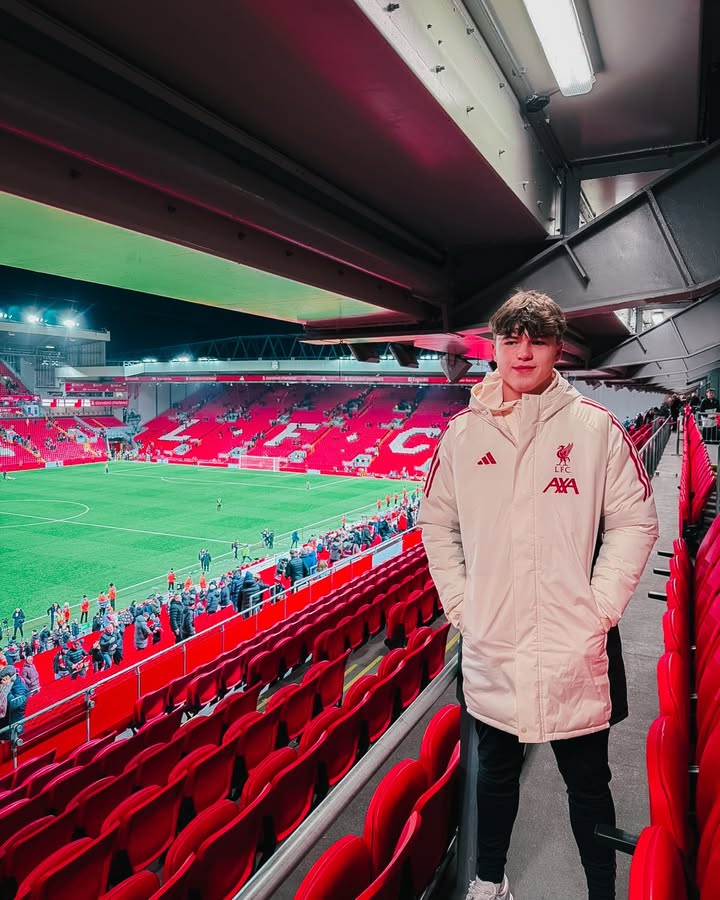 Phoenix Blayney with Liverpool (Photo via LarneFCAcademy on Instagram)