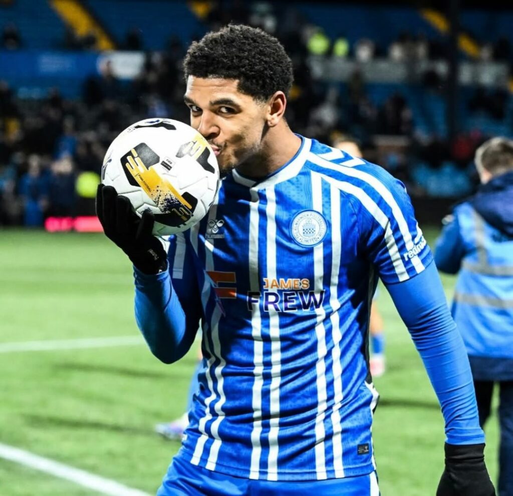 Ex-Gunner extends contract but injury rules him out for the season 3 Tyreece John-Jules playing for Kilmarnock (Photo via John-Jules on Instagram)