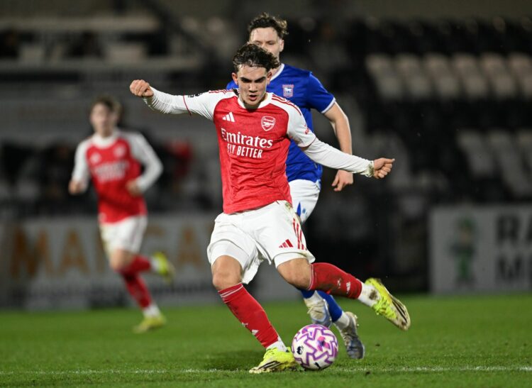 Max Dowman with the Arsenal u21s (Photo via Arsenal Academy on Twitter)