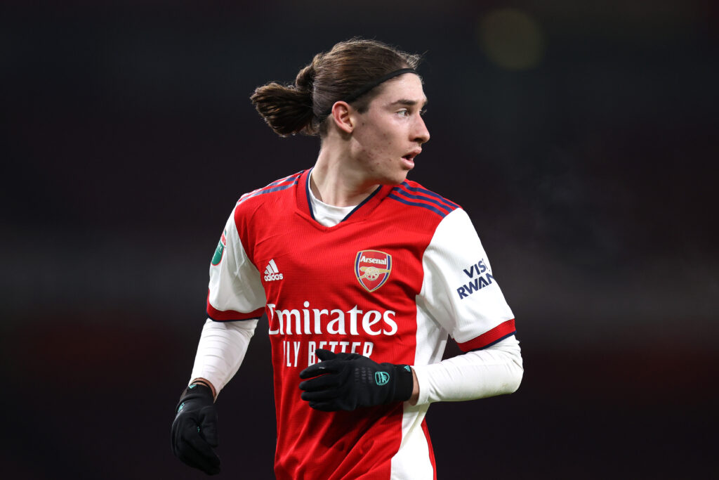 Ex-Arsenal youngster finally makes international decision 4 LONDON, ENGLAND - JANUARY 11: Marcelo Flores of Arsenal during the Papa John's Trophy match between Arsenal U21 and Chelsea U21 at Emirates Stadium on January 11, 2022 in London, England. (Photo by Alex Pantling/Getty Images)