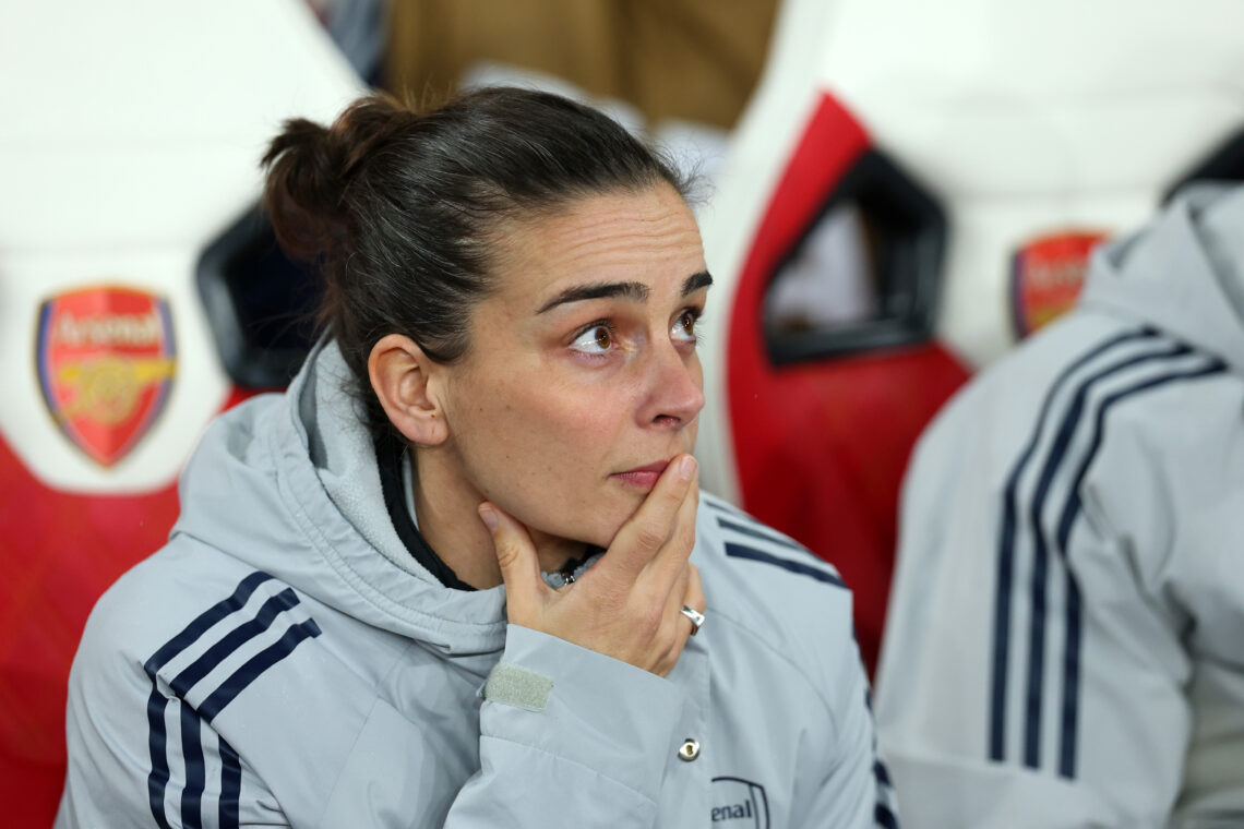 LONDON, ENGLAND - FEBRUARY 01: Renee Slegers, Manager of Arsenal, looks on prior to the FIFA Women's Champions Cup 2026 Final match between Arsenal...