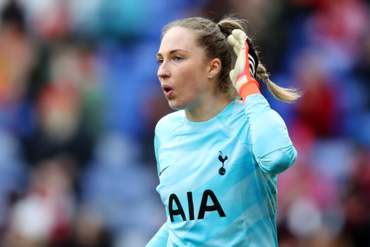 BIRKENHEAD, ENGLAND - FEBRUARY 04: Barbora Votikova of Tottenham Hotspur reacts during the Barclays Women´s Super League match between Liverpool FC...