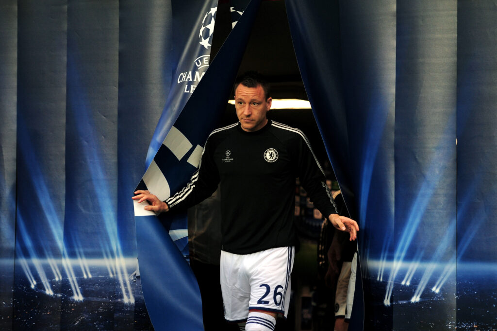 PARIS, FRANCE - APRIL 02: John Terry of Chelsea walks out onto the pitch prior to kickoff during the UEFA Champions League quarter final, first leg match between Paris Saint Germain and Chelsea at Parc des Princes on April 2, 2014 in Paris, France. (Photo by Shaun Botterill/Getty Images)