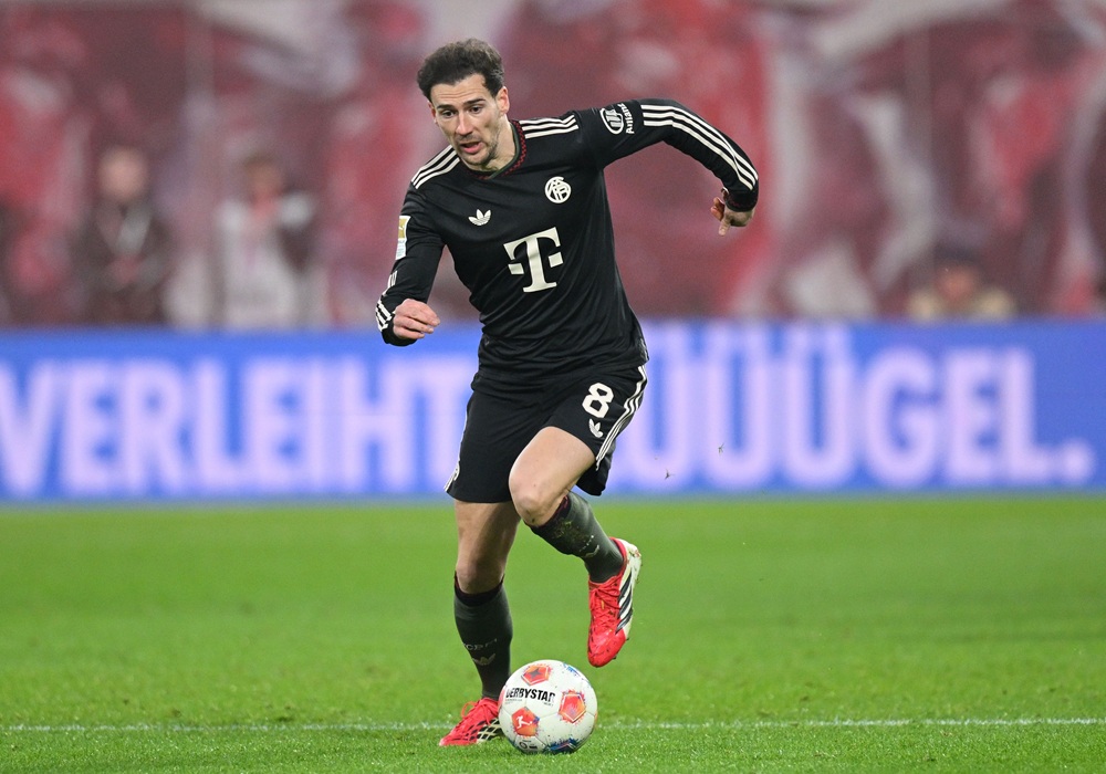 Leon Goretzka of FC Bayern Munich in action during the Bundesliga match between RB Leipzig and FC Bayern München at Red Bull Arena on January 17, 2...
