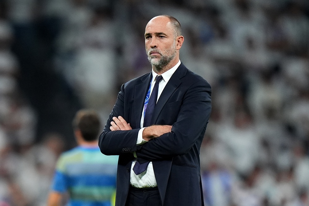 Igor Tudor, Head Coach of Juventus, looks on prior to the UEFA Champions League 2025/26 League Phase MD3 match between Real Madrid C.F. and Juventu...