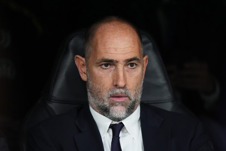 Igor Tudor, Head Coach of Juventus, looks on prior to the UEFA Champions League 2025/26 League Phase MD3 match between Real Madrid C.F. and Juventu...
