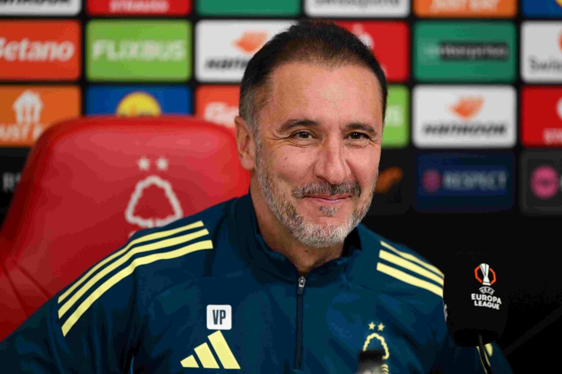 Vítor Pereira, Manager of Nottingham Forest talks to the media during a press conference at The City Ground on March 11, 2026 in Nottingham, England.