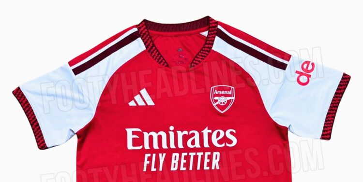 Arsenal 2026/27 home kit leaked photos (via FootyHeadlines.com)