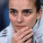 LONDON, ENGLAND - MARCH 24: Renee Slegers, Manager of Arsenal, looks on prior to the UEFA Women's Champions League 2025/26 Quarter-finals First Leg match between Arsenal and Chelsea at Arsenal Stadium on March 24, 2026 in London, England. (Photo by Alex Pantling/Getty Images)