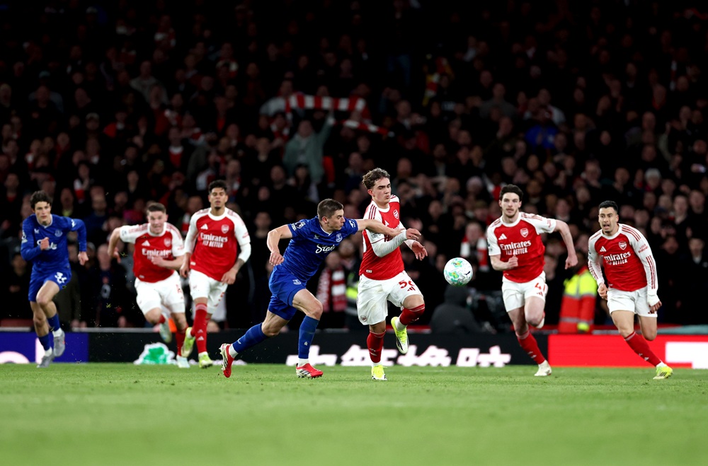 Max Dowman’s goal ALL ANGLES video released 3 Max Dowman of Arsenal runs with the ball under pressure from Vitaliy Mykolenko of Everton on his way to scoring his team's second goal during the Premier League match between Arsenal and Everton at Emirates Stadium on March 14, 2026 in London, England. (Photo by Alex Pantling/Getty Images)