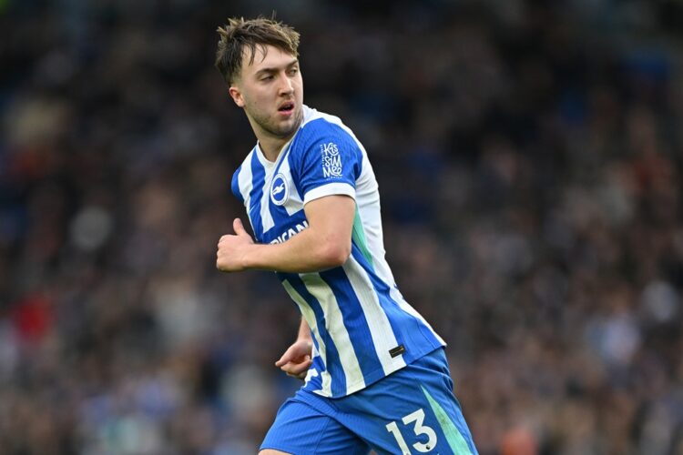 Jack Hinshelwood of Brighton and Hove Albion looks on during the Premier League match between Brighton & Hove Albion and Nottingham Forest at Amex ...