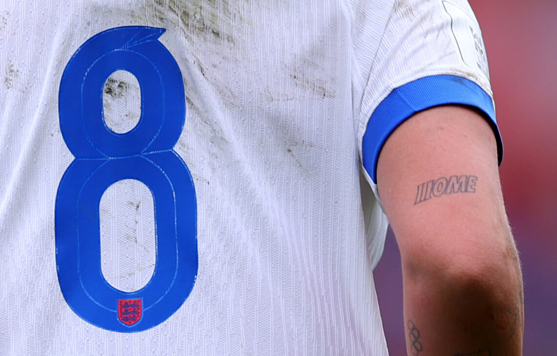 A detailed view of Georgia Stanway of England's tattoo during the 2027 FIFA Women's World Cup Qualifier between England and Iceland at City Ground