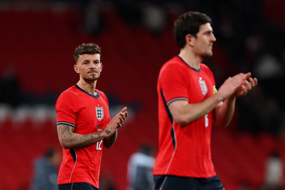 Ben White's teammates & manager address England boos 1 Ben White of England looks dejected as he acknowledges the fans following the international friendly match between England and Uruguay at Wembley S...