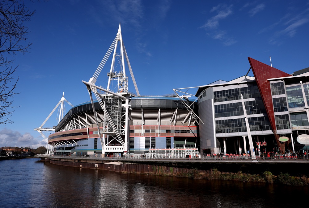 A general view of the exterior of the Principality Stadium prior to the Quilter Nations Series 2025 rugby international match between Wales and South Africa at Principality Stadium on November 29, 2025 in Cardiff, Wales. (Photo by David Rogers/Getty Images)