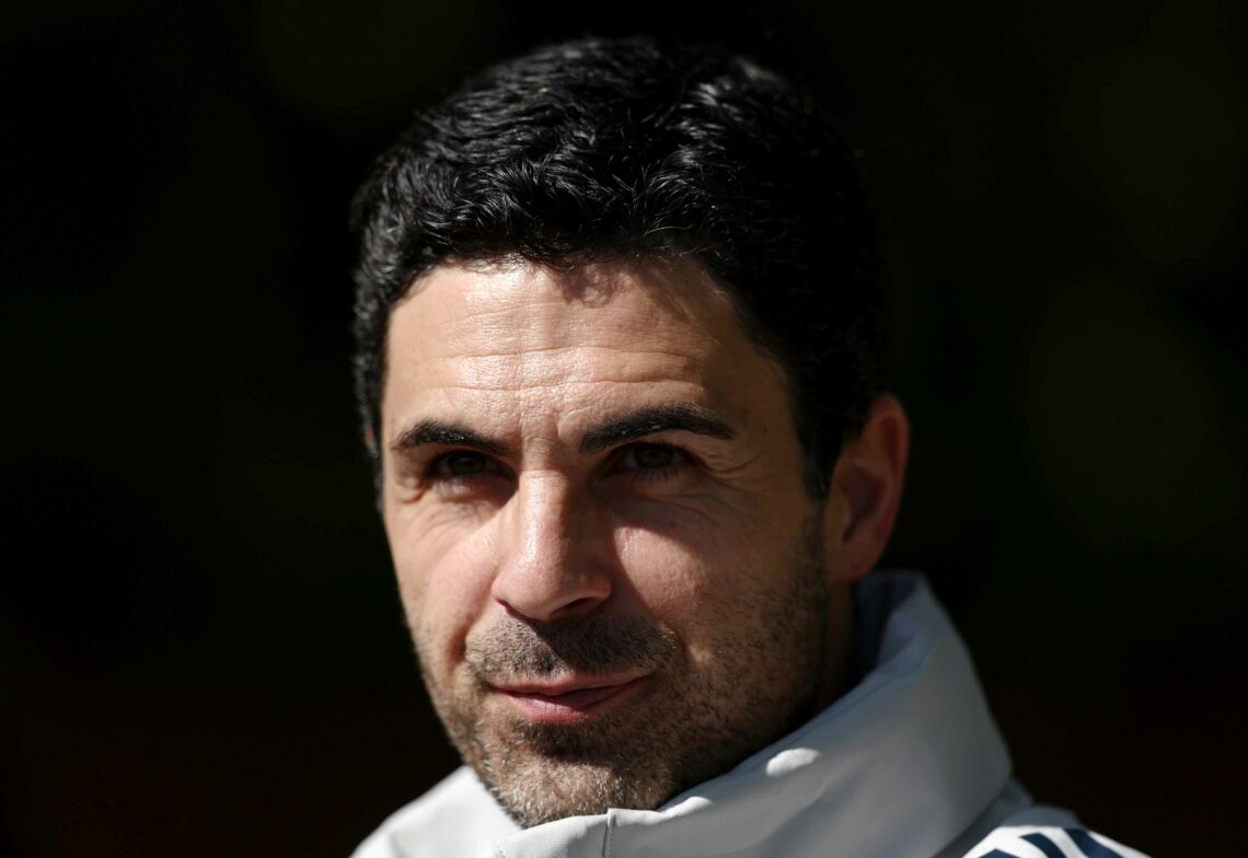LONDON COLNEY, ENGLAND - APRIL 06: Mikel Arteta, Manager of Arsenal, looks on during a Training Session at Sobha Realty Training Centre on April 06...