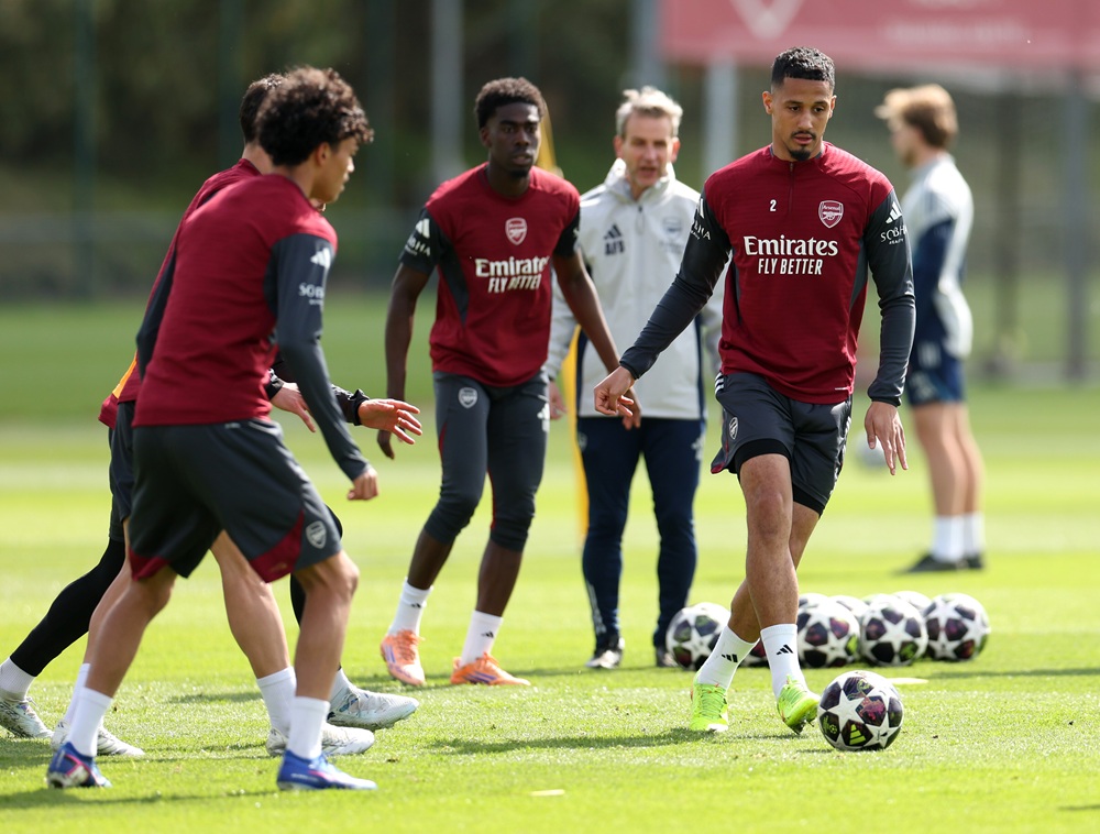Arsenal injury latest includes surprise training absentee 2 William Saliba of Arsenal controls the ball during a training session at Sobha Realty Training Centre on April 14, 2026 in London Colney, England. (Photo by Harry Murphy/Getty Images)