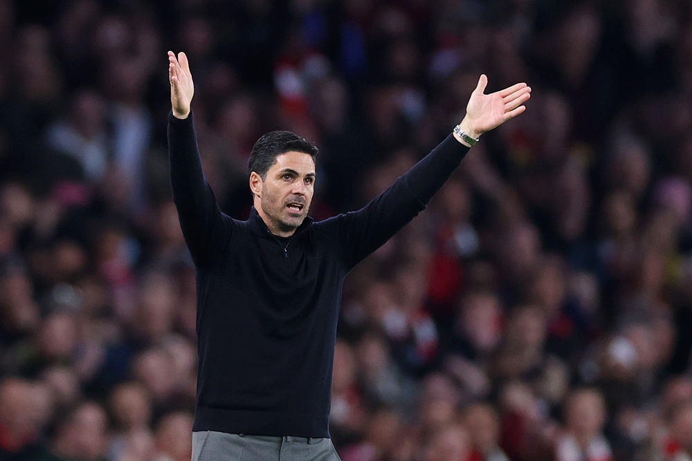 Arteta explains what happened with Rice pre-Sporting 3 Mikel Arteta, Manager of Arsenal, reacts during the UEFA Champions League 2025/26 Quarter-Final Second Leg match between Arsenal FC and Sporting Clube de Portugal at Arsenal Stadium on April 15, 2026 in London, England. (Photo by Justin Setterfield/Getty Images)