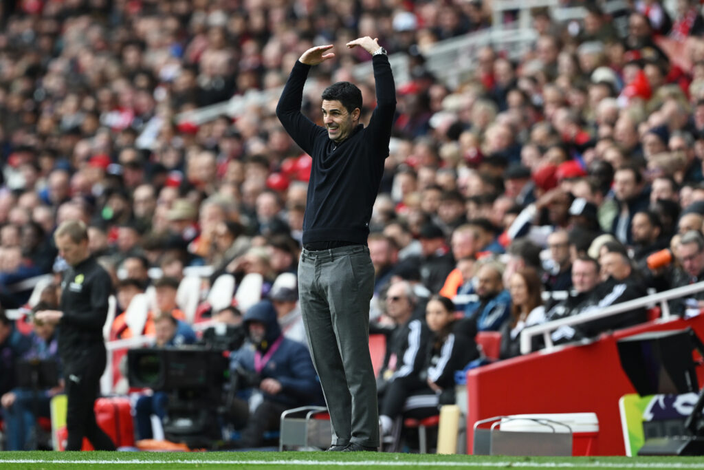 Arteta's reacts to Arsenal 'strange' defeat 3 LONDON, ENGLAND - APRIL 11: Mikel Arteta, Manager of Arsenal, reacts during the Premier League match between Arsenal and Bournemouth at Emirates Stadium on April 11, 2026 in London, England. (Photo by Shaun Botterill/Getty Images)
