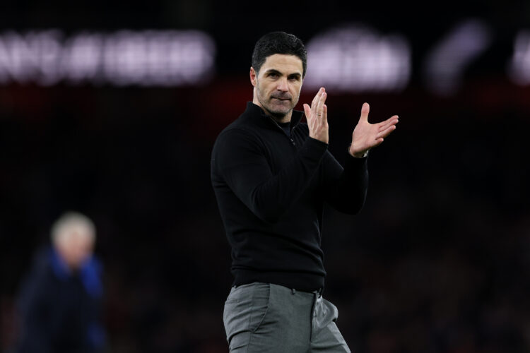 LONDON, ENGLAND - MARCH 14: Mikel Arteta, Manager of Arsenal, during the Premier League match between Arsenal and Everton at Emirates Stadium on Ma...