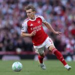 Martin Ødegaard of Arsenal in action during the Premier League match between Arsenal and Newcastle United at Emirates Stadium on April 25, 2026 in London, England. (Photo by Richard Heathcote/Getty Images)