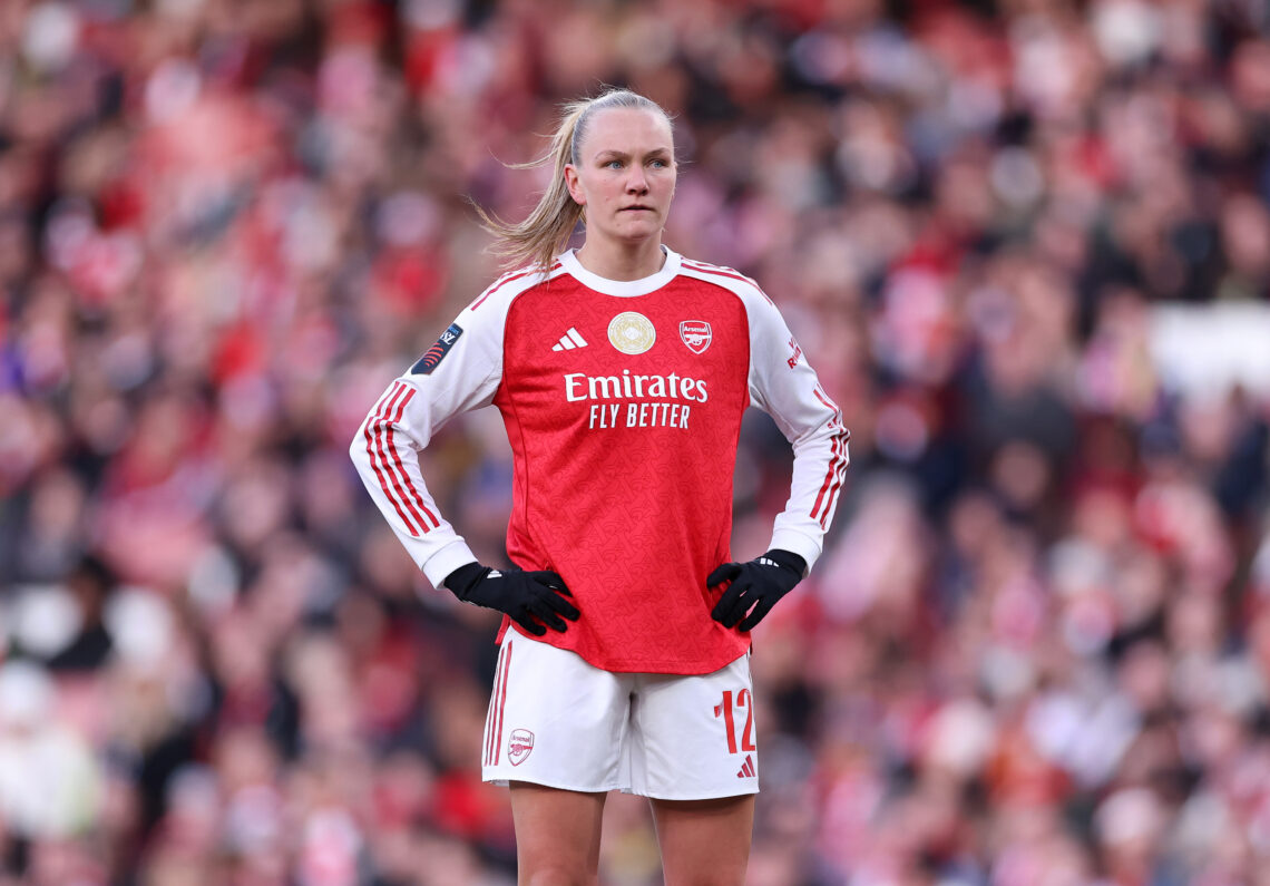 Frida Maanum of Arsenal reacts during the Barclays Women's Super League match between Arsenal and Tottenham Hotspur