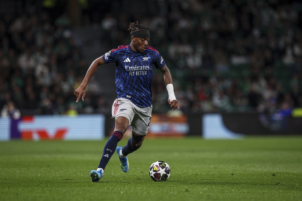 Arsenal qualify for Champions League with Sporting CP win 3 Noni Madueke of Arsenal FC during the UEFA Champions League 2025/26 Quarter-Final First Leg match between Sporting Clube de Portugal and Arsenal FC at Estadio Jose Alvalade on April 7, 2026 in Lisbon, Portugal. (Photo by Carlos Rodrigues/Getty Images)