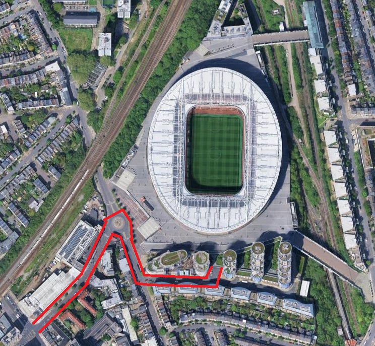 Emirates Stadium team bus arrival plan