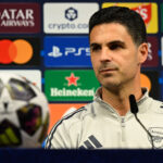 Arsenal's Spanish manager Mikel Arteta addresses the media during the press conference one day ahead of the UEFA Champions League 2026 Final at Puskas Arena on May 29, 2026 in Budapest, Hungary.