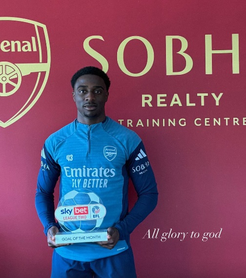 Ismeal Kabia Goal of the Month award (Photo via Kabia on Instagram)