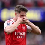 Viktor Gyoekeres of Arsenal celebrates scoring his team's third goal during the Premier League match between Arsenal and Fulham at Emirates Stadium on May 02, 2026 in London, England. (Photo by Justin Setterfield/Getty Images)