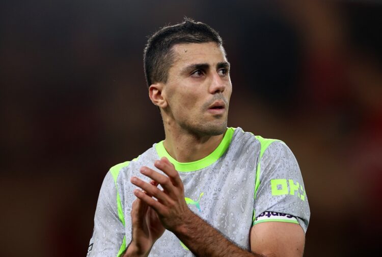 Rodri of Manchester City following the team's 1-1 draw in the Premier League match between Bournemouth and Manchester City at Vitality Stadium on M...