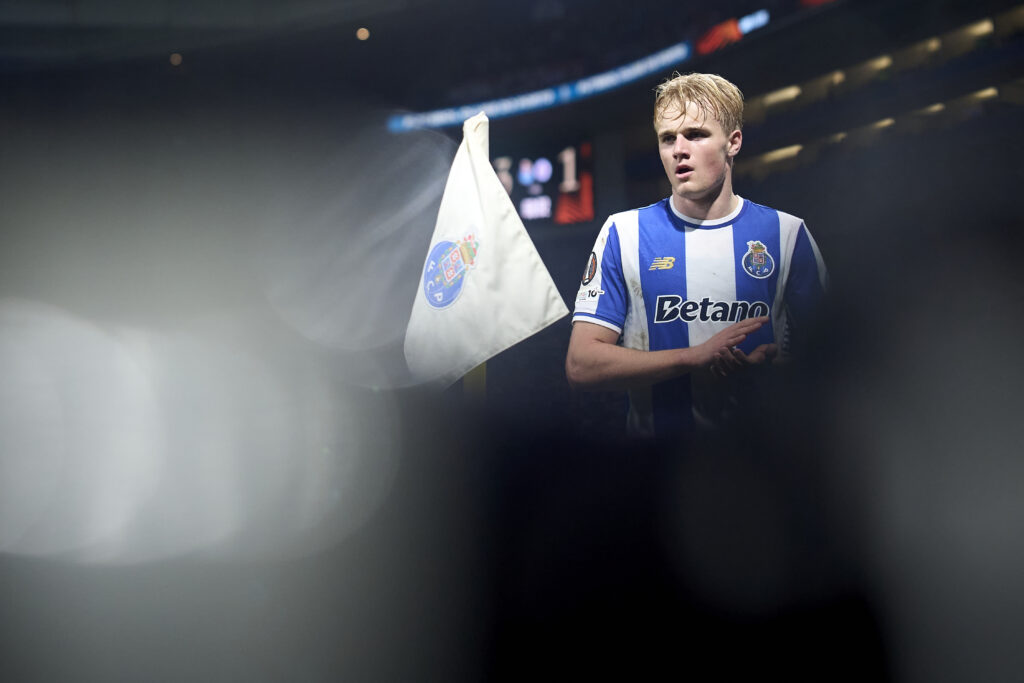 Victor Froholdt of FC Porto looks on during the UEFA Europa League 2025/26 League Phase MD8 match between FC Porto and Rangers FC at Estadio do Dragao on January 29, 2026 in Porto, Portugal.