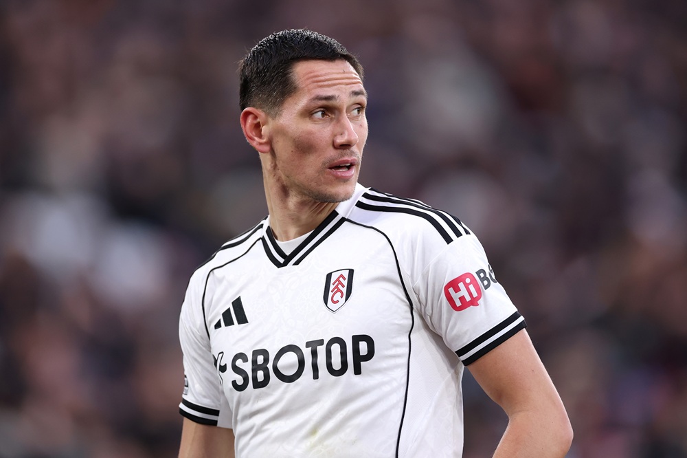 Sasa Lukic of Fulham during the Premier League match between West Ham United and Fulham at London Stadium on December 27, 2025 in London, England. ...