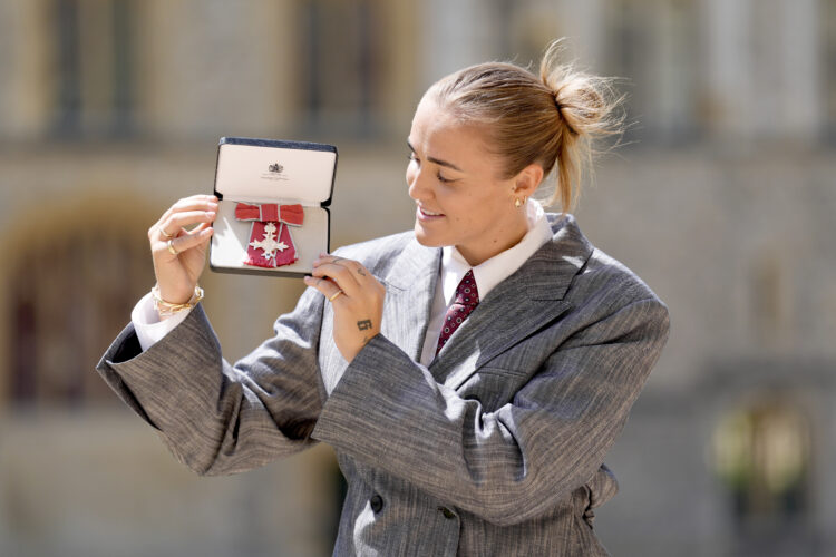 Georgia Stanway after being made a Member of the Order of the British Empire at an investiture ceremony at Windsor Castle on June 23, 2026 in Winds...