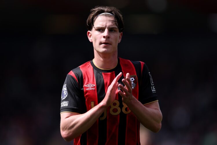 Alex Scott of AFC Bournemouth during the Premier League match between Bournemouth and Crystal Palace at Vitality Stadium on May 03, 2026 in Bournem...