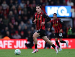 Alex Scott of Bournemouth during the Premier League match between Bournemouth and Manchester City at Vitality Stadium on May 19, 2026 in Bournemouth, England. (Photo by Eddie Keogh/Getty Images)