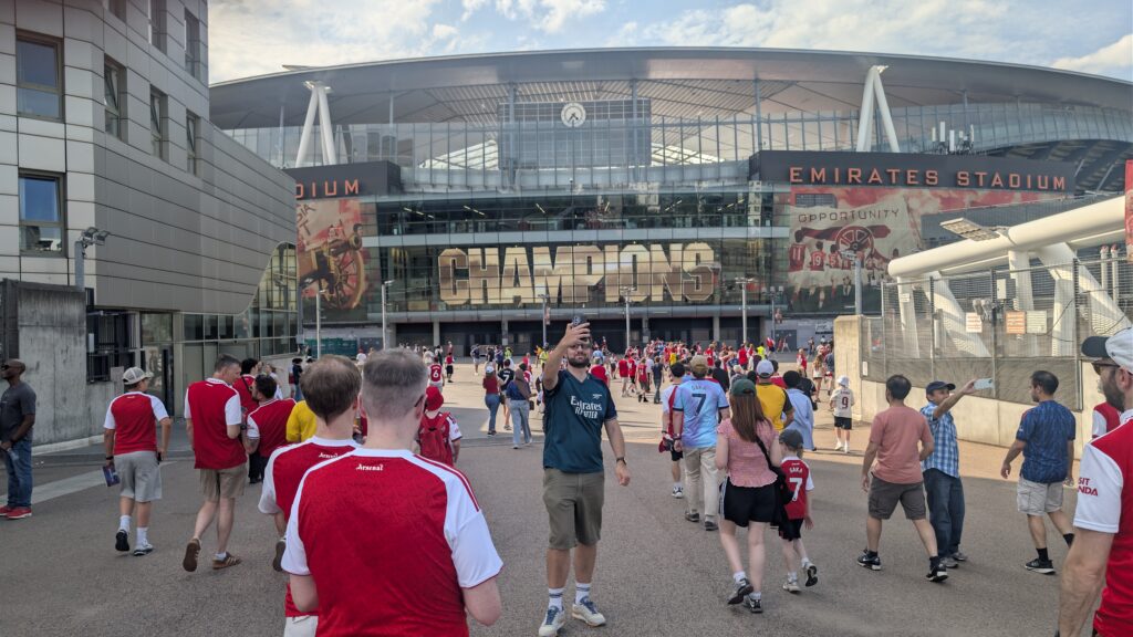 Marc Craddock selfie outside the Emirates Stadium 30 May 2026