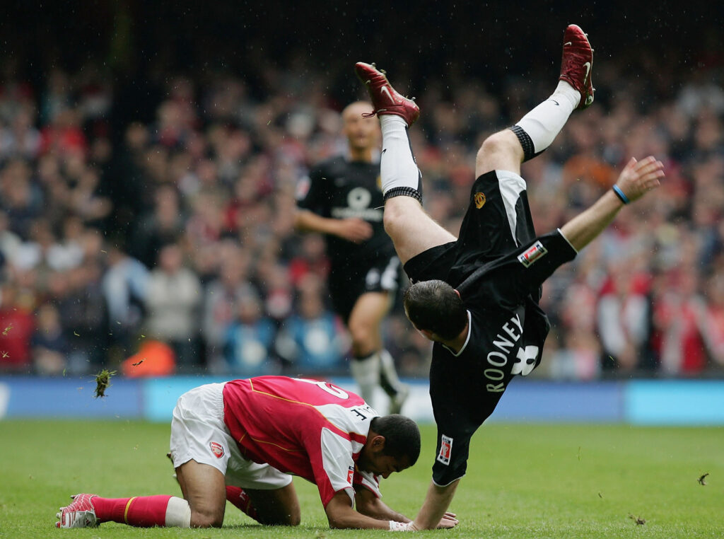 Ex-Gunner to leave 1st managerial role after just 8 games 4 Ashley Cole of Arsenal fouls Wayne Rooney of Manchester United during the FA Cup Final between Arsenal and Manchester United at The Millennium Stadium on May 21, 2005 in Cardiff, Wales.