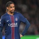 Bradley Barcola of Paris Saint-Germain looks dejected during the UEFA Champions League 2025/26 League Phase MD4 match between Paris Saint-Germain and FC Bayern München at Parc des Princes on November 04, 2025 in Paris, France. (Photo by Stuart Franklin/Getty Images)