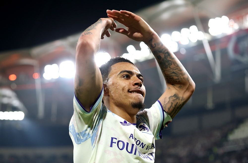 Morgan Rogers of Aston Villa gestures to the crowd during the UEFA Europa League Final 2026 match between SC Freiburg and Aston Villa FC at Besiktas Park on May 20, 2026 in Istanbul, Turkey. (Photo by Dan Mullan/Getty Images)
