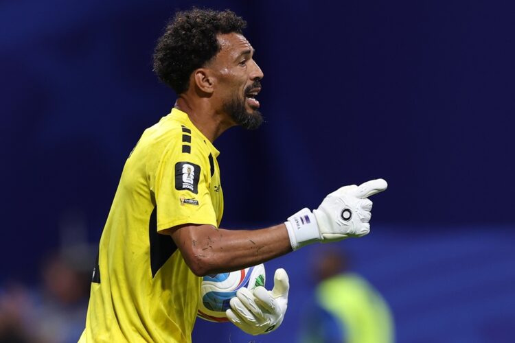 Vozinha #1 of Cabo Verde gesture during the FIFA World Cup 2026 Group H match between Spain and Cabo Verde at Atlanta Stadium on June 15, 2026 in A...
