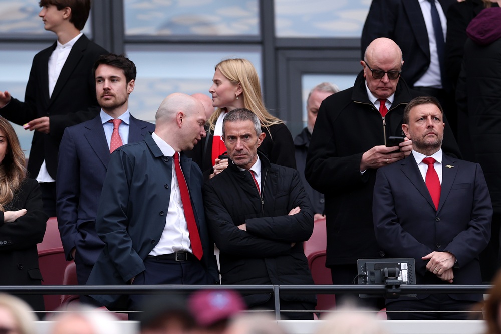 Andrea Berta, Arsenal Sporting Director looks on during the Premier League match between West Ham United and Arsenal at London Stadium on May 10, 2026 in London, England. (Photo by Justin Setterfield/Getty Images)