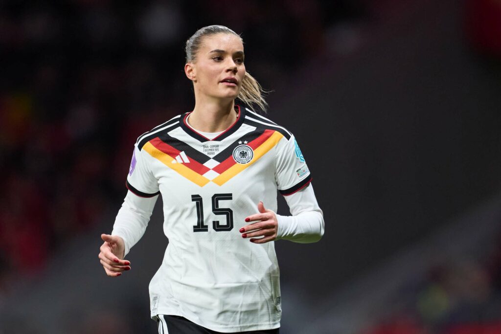 Selina Cerci of Germany looks on during the UEFA Women's Nations League 2025 final second leg match between Spain and Germany at Estadio Metropolitano on December 02, 2025