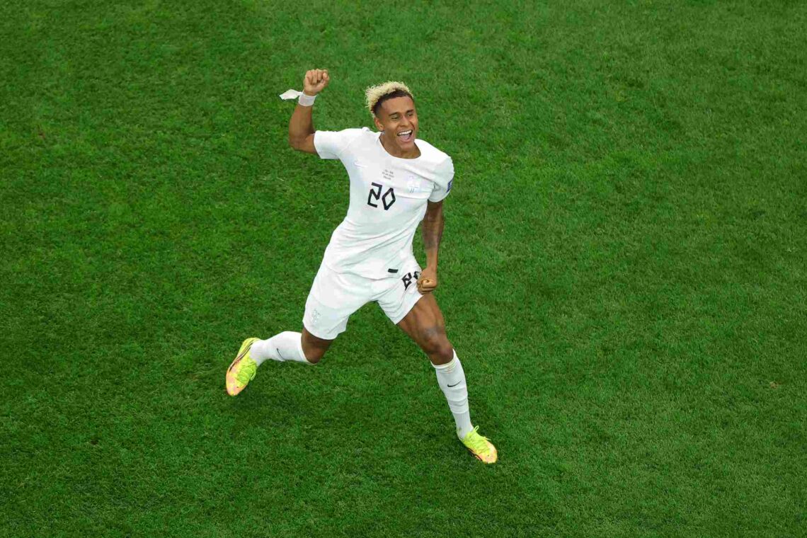 Arsenal identify Vinicius Junior alternative 1 Antonio Nusa #20 of Norway celebrates scoring his team's first goal during the FIFA World Cup 2026 Round Of 32 match between Cote d'Ivoire and Norw...